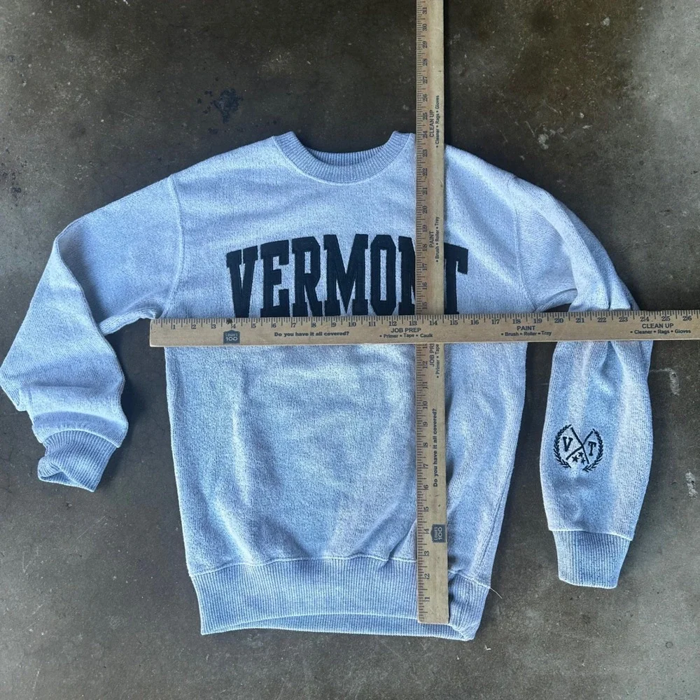 New York Popular Vermont Sweatshirt Mens Small Gray VT Graphic Crewneck